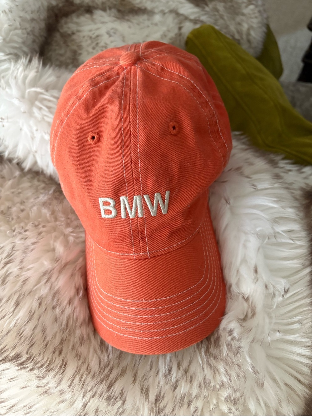 BMW Coral Orange Embroidered Cap